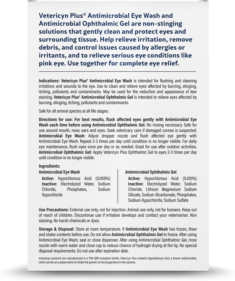 Vetericyn Plus Dog and Cat Eye Care | Flush and Soothe Eye Irritations, Dog Tear Stain Cleaner, Safe for All Animals. (Eye Care Kit) - Image 2